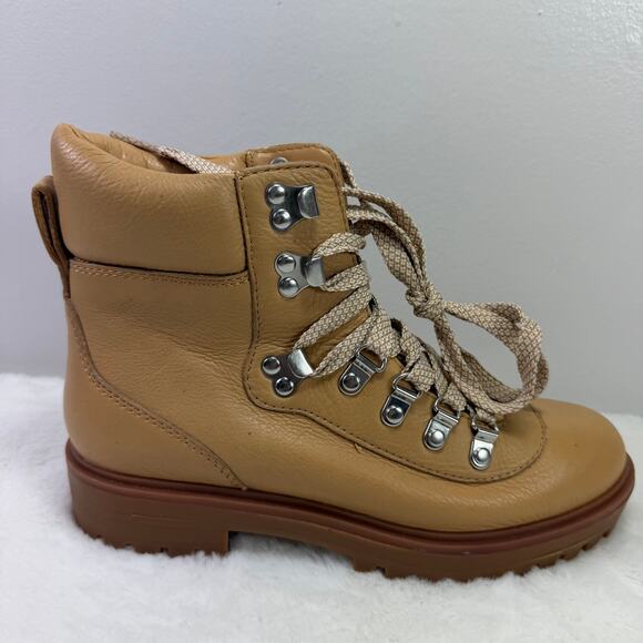 J.Crew Alpine Nordic Light Caramel Leather Boots Women’s Size 7M - Picture 1 of 11